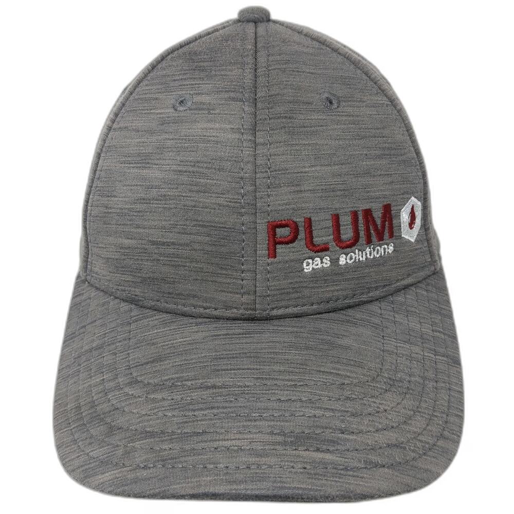 AJM Baseball Cap Gray One Size Plum Gas Solutions Logo Strapback Curved Bill Hat